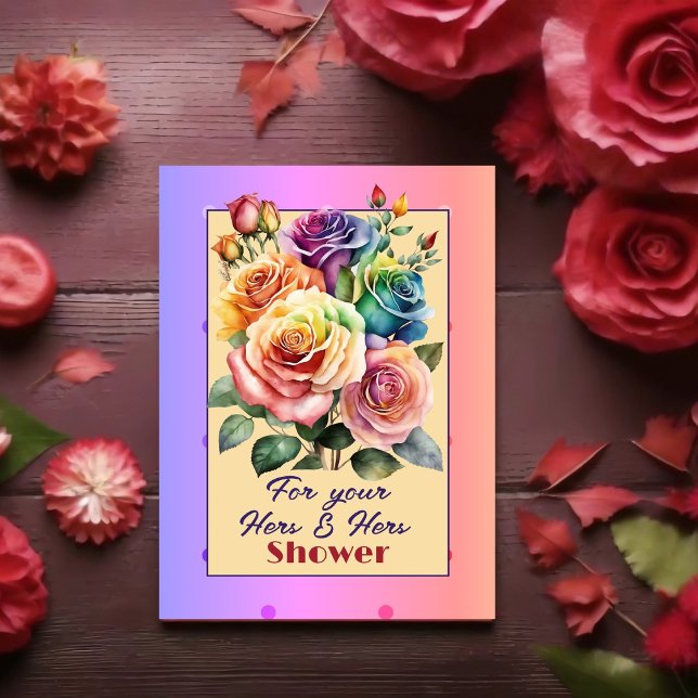 Hers and Hers Lesbisk Shower Anteckningskort (Skapare uppladdad)