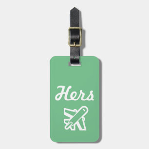 Hers Grönt och White Luggage Tag Bagagebricka