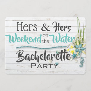 Hers & Hers "Vatten" Sängkammarparty-inbjudan Inbjudningar