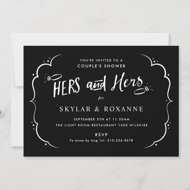 Hers och Hers Gay Par Shower-inbjudan Inbjudningar (Framsida)