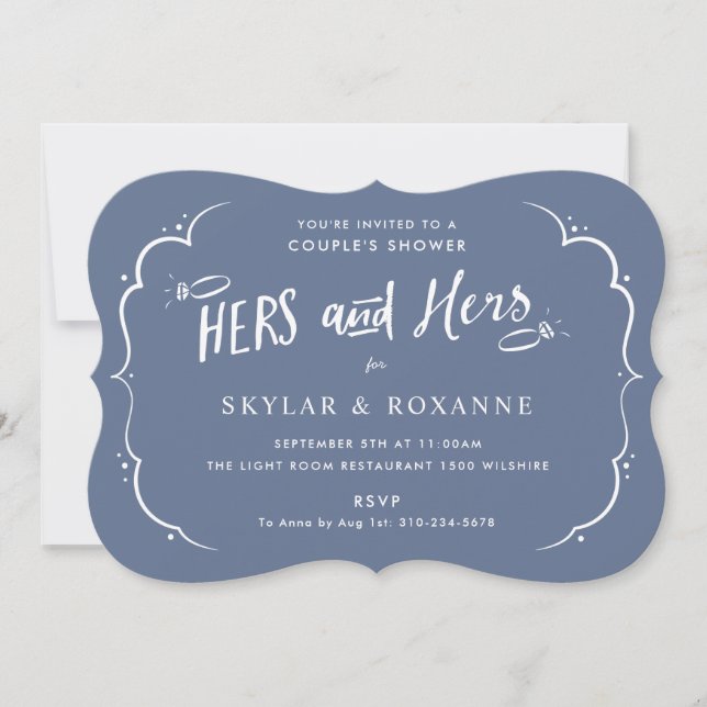 Hers och Hers Gay Par Shower Inbjudningar (Framsida)