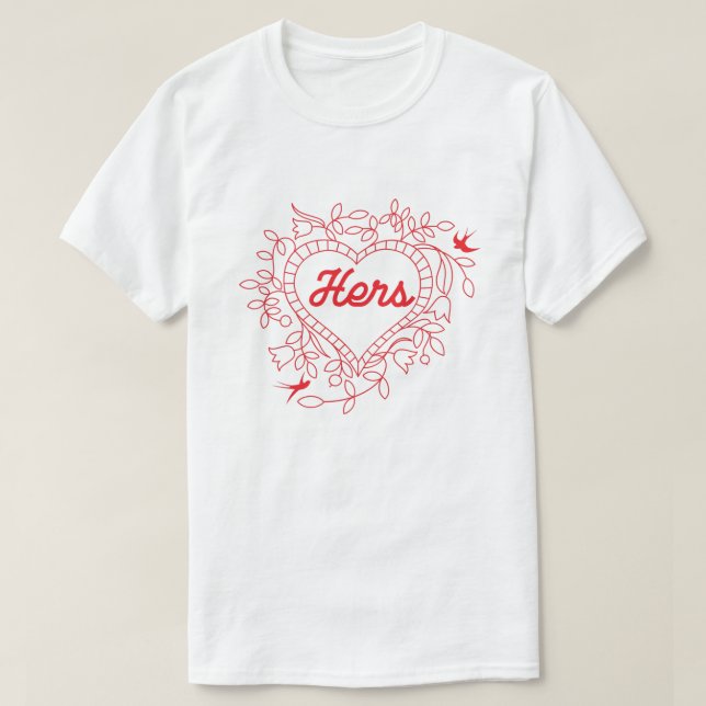 Hers Par Valentines T-Shirt (Design framsida)