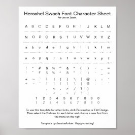 Herschel Swash Font Character Lakan för Zazzle Poster