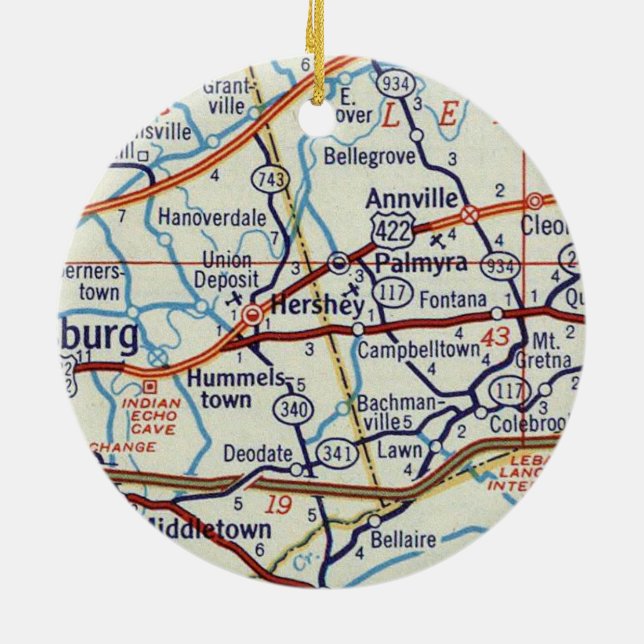 Hershey PA Julgransprydnad Keramik (Baksidan)