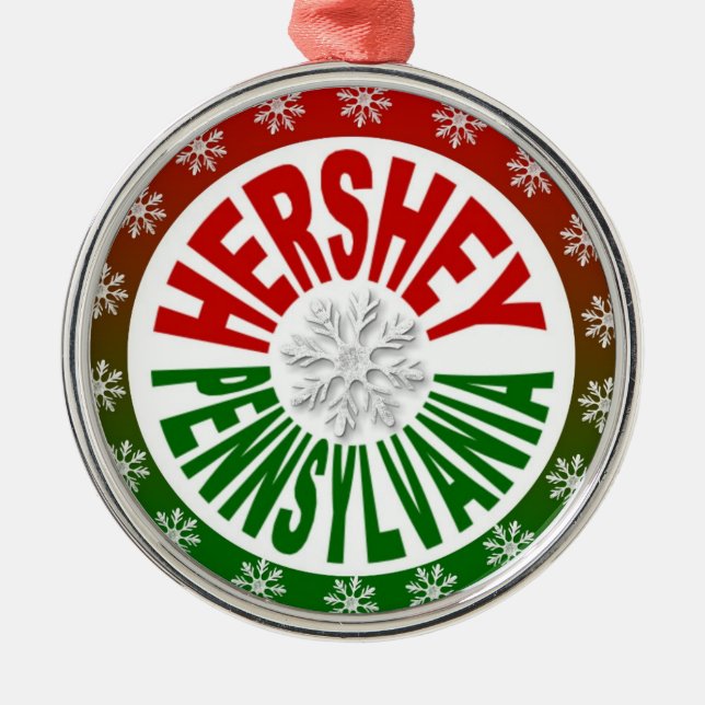 Hershey Pennsylvania helgdagprydnad Julgransprydnad Metall (Framsidan)