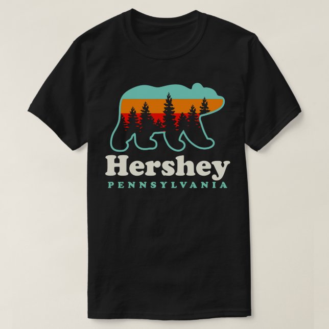 Hershey Pennsylvania Vacation Hiking Camping Bear T Shirt (Design framsida)