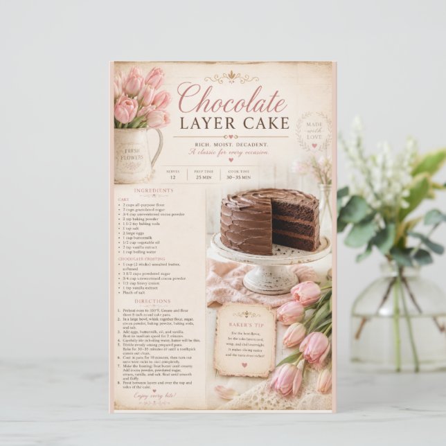 Hershey Style Chokladtårta Recept, Rosa Tulpaner (Stående Fram)