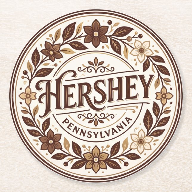Hershey USA Underlägg Papper Rund (Framsidan)