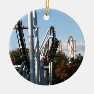 Hersheypark berg- och dalbana julgransprydnad keramik