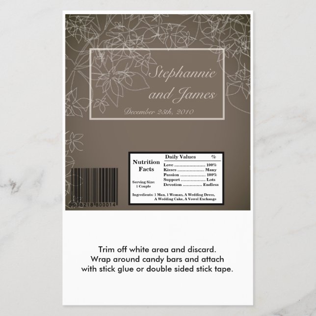 Hershey's Large Pub Wrapper Autumn Blommigt Fall Flygblad (Framsidan)