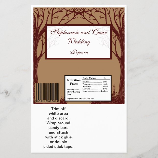 Hershey's Large Pub Wrapper Hösten Träd Flygblad (Framsidan)