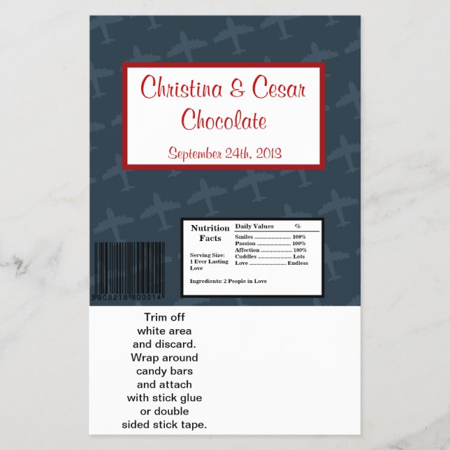 Hersheys stora Pub-flygplan (Flight Blue) Flygblad (Framsidan)