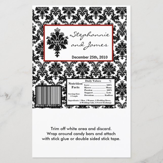 Hersheys stora Pub Wrapper Black Damask (Framsida)