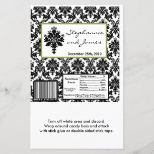 Hersheys stora Pub Wrapper Black Grönt Damask