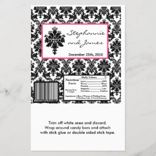 Hersheys stora Pub Wrapper Black Shock rosa Damask Flygblad