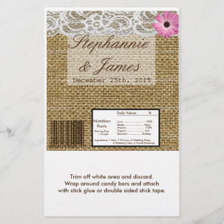 Hersheys stora Pub Wrapper Burlap Snöre Flower Flygblad