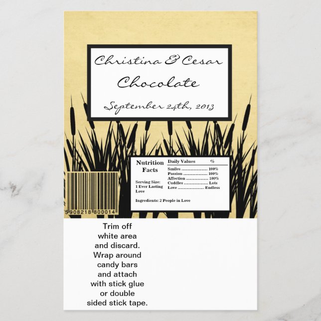 Hersheys stora Pub Wrapper Cattail/Dragonfly Silh Flygblad (Framsidan)