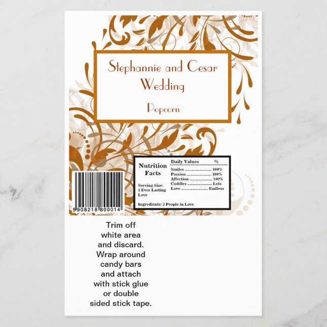 Hersheys stora Pub Wrapper Damask Hösten Flygblad (Framsidan)