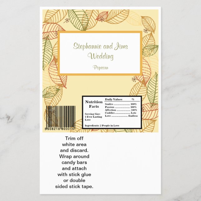 Hersheys stora Pub Wrapper Höst löv Flygblad (Framsidan)