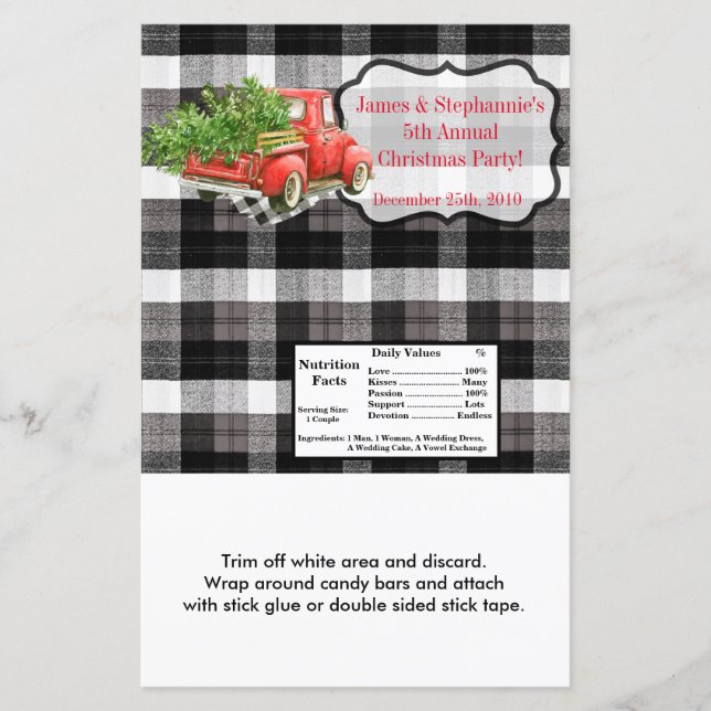 Hersheys stora Pub Wrapper JULAFTON Lastbil jul B (Framsida)