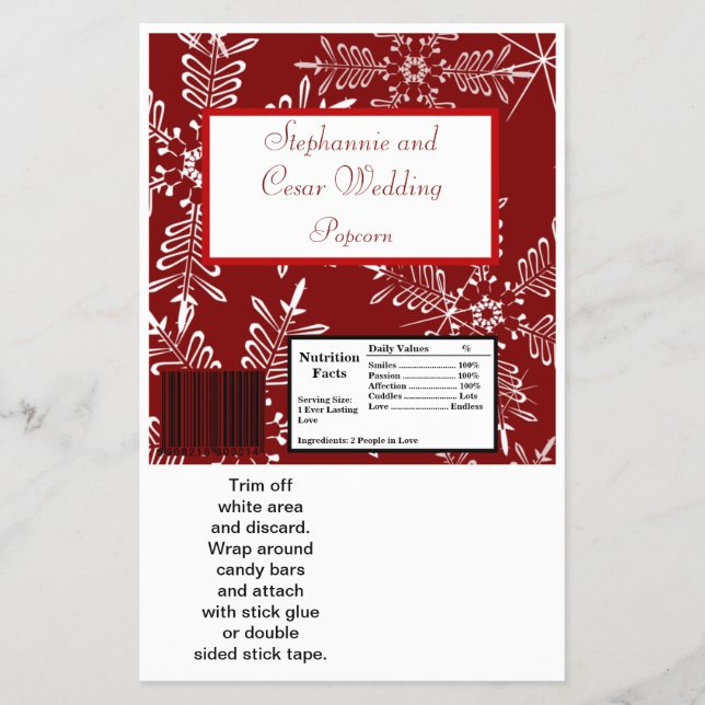 Hersheys stora Pub Wrapper-julafton Red Snowflak Flygblad (Framsidan)