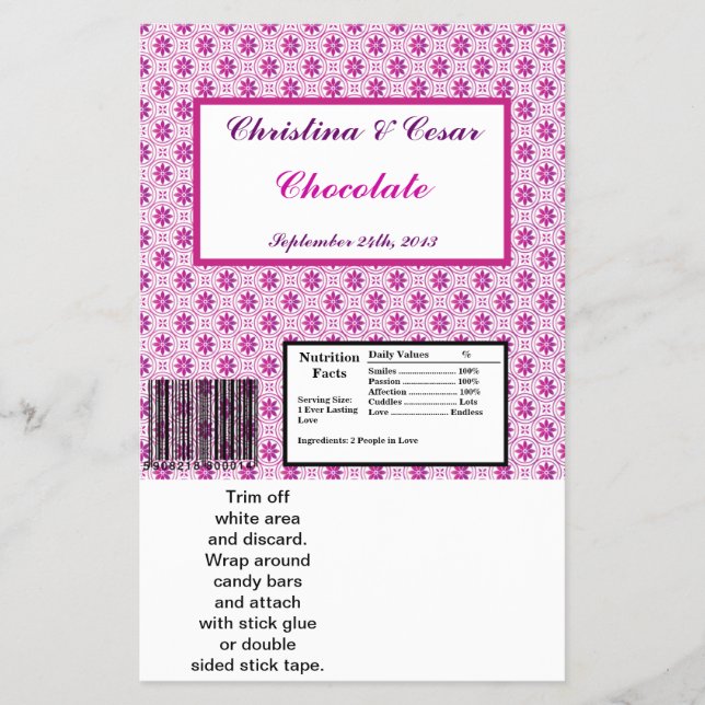 Hersheys stora Pub Wrapper Magenta Lila Formal Flygblad (Framsidan)