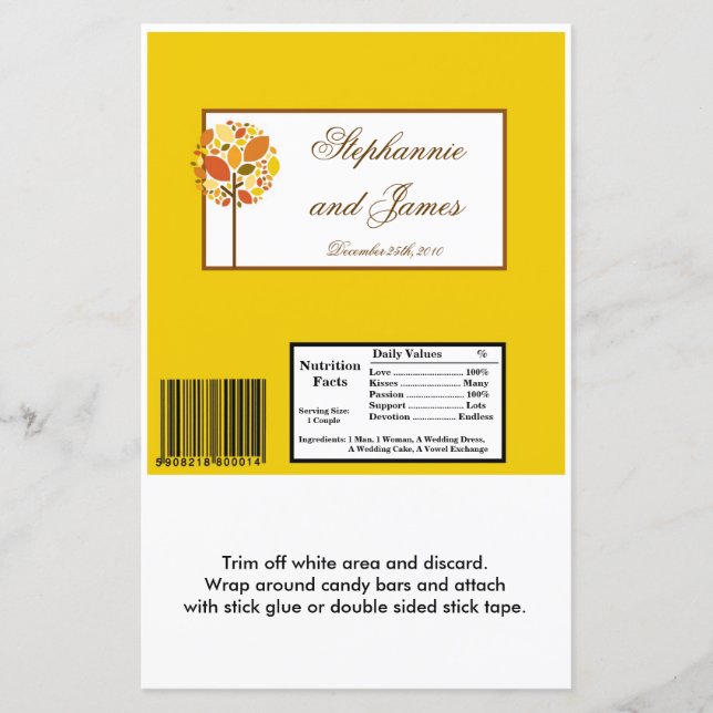 Hersheys stora Pub Wrapper Modern Hösten Träd (Framsida)