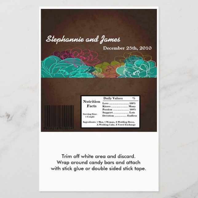 Hersheys stora Pub Wrapper Neon Vår Blommigt Flo Flygblad (Framsidan)