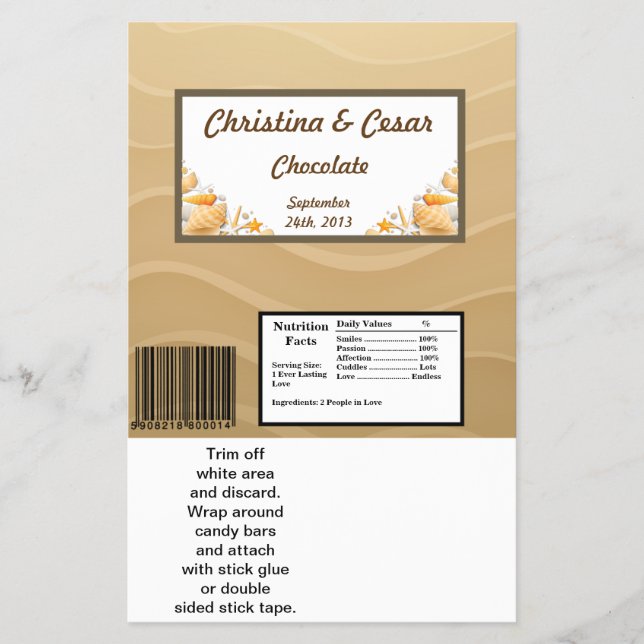 Hersheys stora Pub-Wrapper Ocean Beach Shore Seas Flygblad (Framsidan)