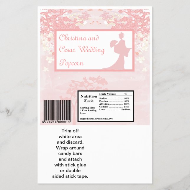 Hersheys stora Pub Wrapper Oriental Garden Flygblad (Framsidan)