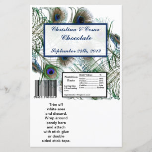 Hersheys stora Pub Wrapper Peacock Feathers Blue
