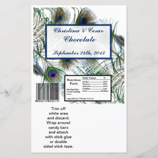Hersheys stora Pub Wrapper Peacock Feathers Blue
