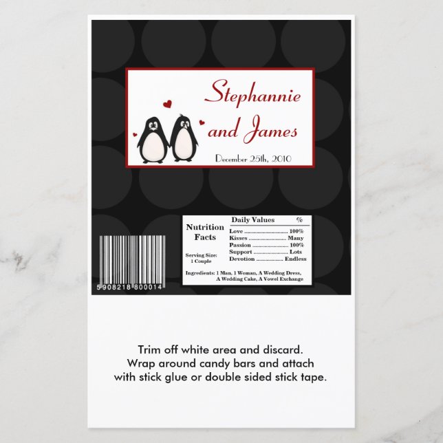 Hersheys stora Pub Wrapper Penguin Kärlek par (Framsida)