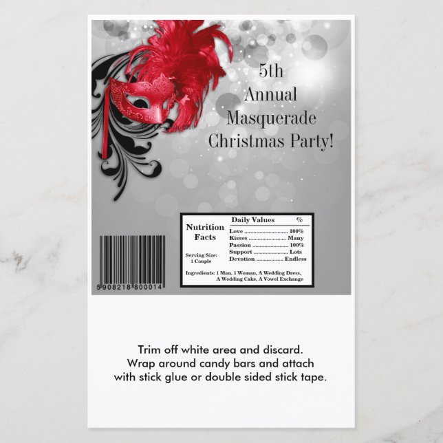 Hersheys stora Pub Wrapper Red Masqueramask (Framsida)