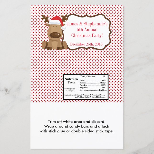 Hersheys stora Pub Wrapper Reindeer jul XMA (Framsida)