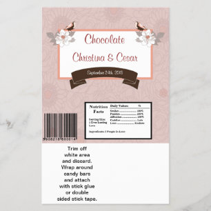 Hersheys stora Pub Wrapper Rosa/Brown Blommigt Kär Flygblad