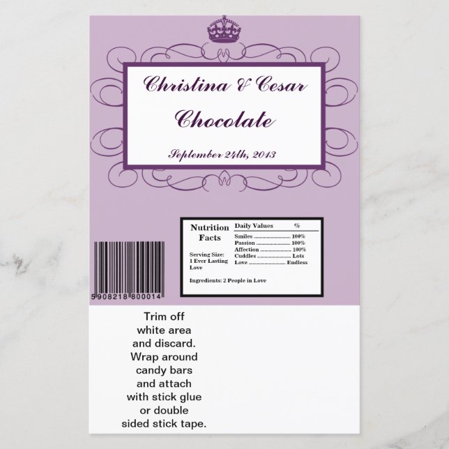 Hersheys stora Pub Wrapper-Royal Lila Krona/Swi (Framsida)