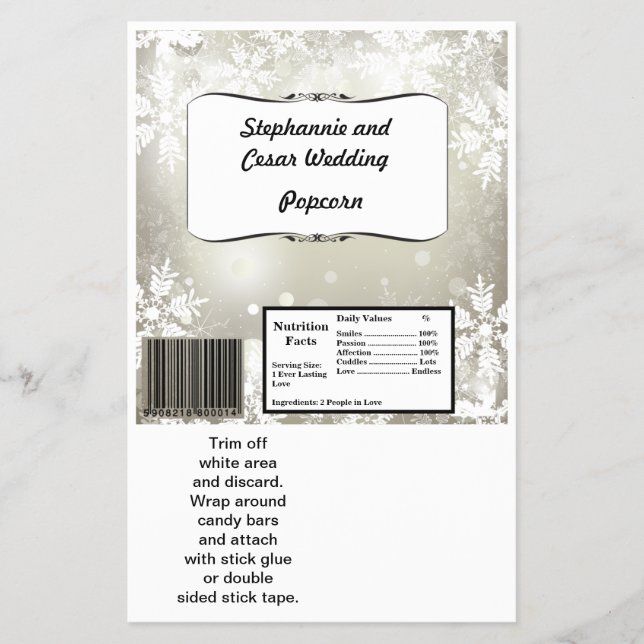 Hersheys stora Pub Wrapper Silver-juloskärpa Flygblad (Framsidan)