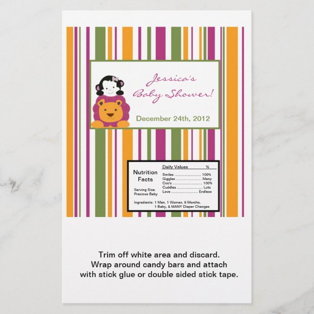 Hersheys stora Pub Wrapper Sweet Safari Flygblad (Framsidan)