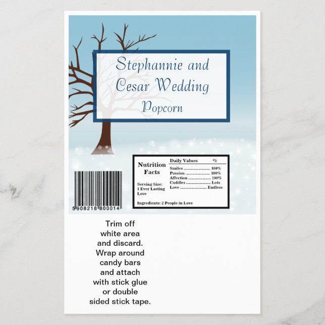 Hersheys stora Pub Wrapper Twinkling Snö / Träd Flygblad (Framsidan)