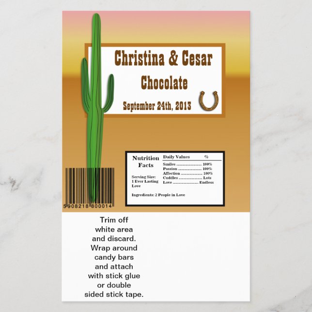 Hersheys stora Pub Wrapper Wagon Wheel/Horse Shoe Flygblad (Framsidan)