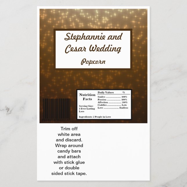 Hersheys stora Pub Wrapper Winter Brown / Stars Flygblad (Framsidan)