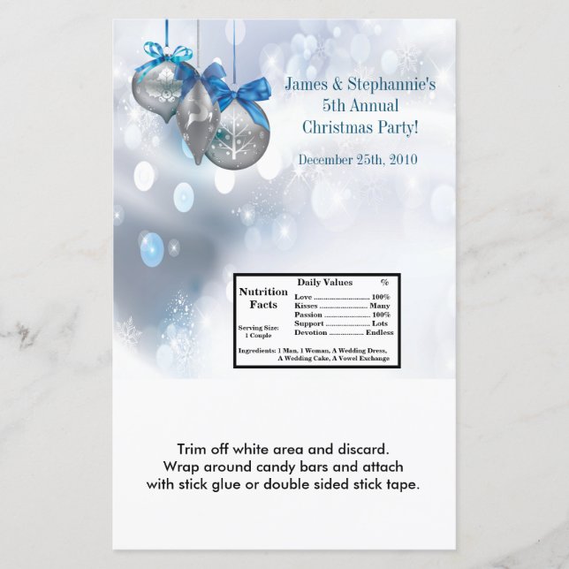 Hersheys stora Pub Wrapper Winter Snowflake Ornam (Framsida)