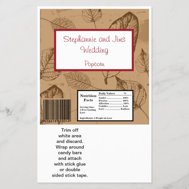 Hershey's Stora Staniolbrunt Omslagspapper Flygblad (Framsidan)