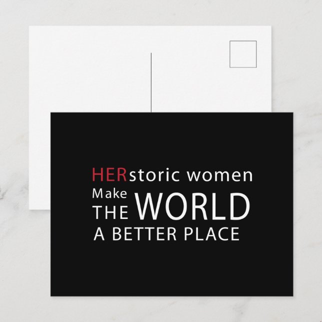 HERstoric Women Empowerment-citat Vykort (Fram/baksida)
