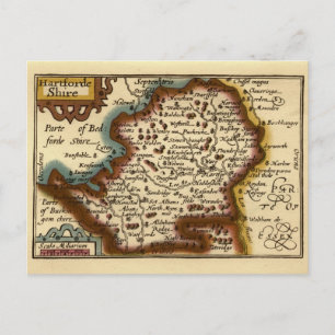 Hertfordshire County England Gammal Antikvarisk Ka Vykort