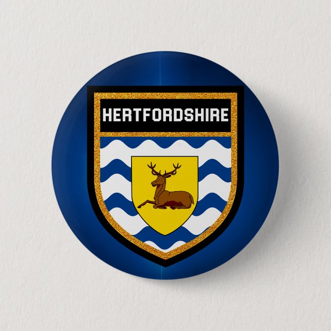 Hertfordshire Flagga Knapp (Framsida)