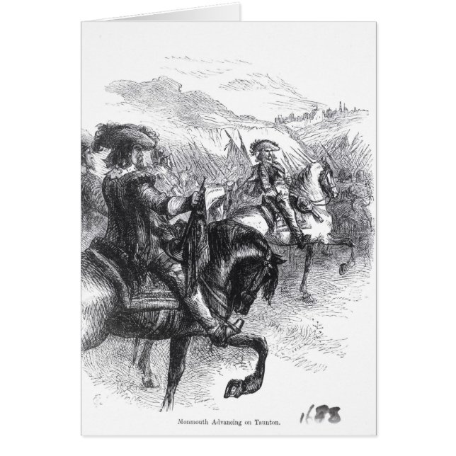 Hertig av Monmouth som flyttar fram på Taunton Hälsningskort (Framsidan)