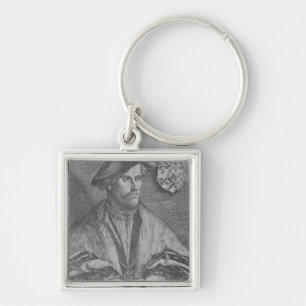 Hertig Wilhelm V av Cleve, 1540 Fyrkantig Silverfärgad Nyckelring