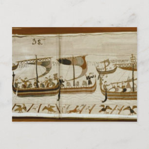 Hertig William och hans flotta korsar Pevensey Vykort